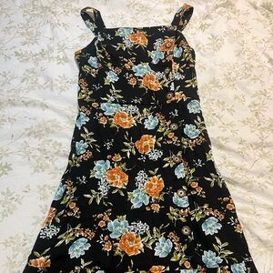 Xhilaration Orange and Blue Halter Sundress